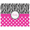 Zebra Print & Polka Dots Indoor / Outdoor Rug - 8'x10' - Front Flat