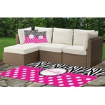 Zebra Print & Polka Dots Indoor / Outdoor Rug - Custom Size w/ Name or Text