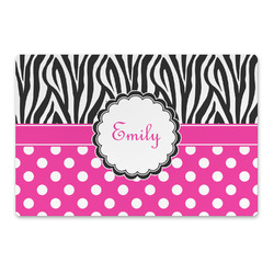 Zebra Print & Polka Dots Large Rectangle Car Magnet (Personalized)