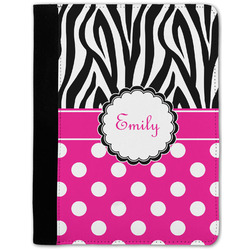 Zebra Print & Polka Dots Notebook Padfolio w/ Name or Text