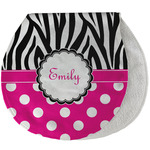 Zebra Print & Polka Dots Burp Pad - Velour w/ Name or Text