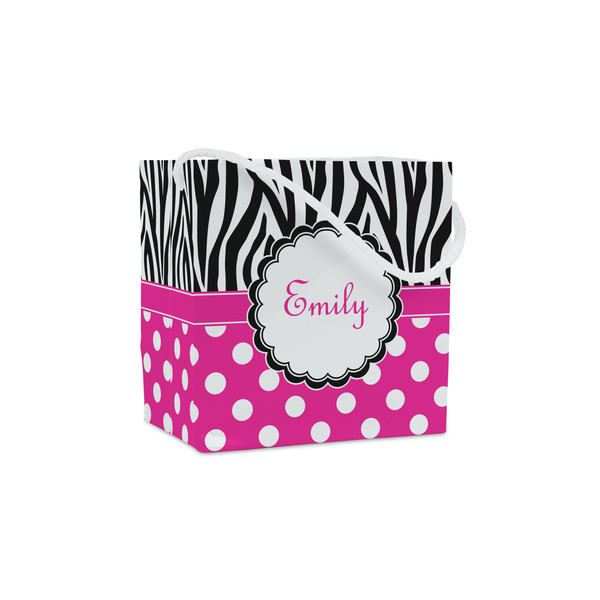 Custom Zebra Print & Polka Dots Party Favor Gift Bags - Matte (Personalized)