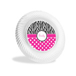 Zebra Print & Polka Dots Plastic Party Appetizer & Dessert Plates - 6" (Personalized)