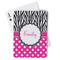 Zebra Print & Polka Dots Playing Cards - Front View