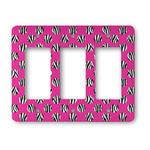 Zebra Print & Polka Dots Rocker Style Light Switch Cover - Three Switch