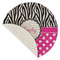 Zebra Print & Polka Dots Round Linen Placemats - Front (folded corner single sided)