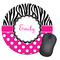 Zebra Print & Polka Dots Round Mouse Pad