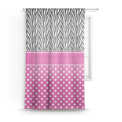 Zebra Print & Polka Dots Sheer Curtain - 50"x84"