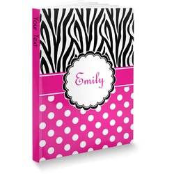 Zebra Print & Polka Dots Softbound Notebook - 5.75" x 8" (Personalized)