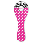 Zebra Print & Polka Dots Ceramic Spoon Rest (Personalized)