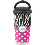 Zebra Print & Polka Dots Stainless Steel Coffee Tumbler (Personalized)