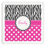 Zebra Print & Polka Dots Paper Dinner Napkins (Personalized)