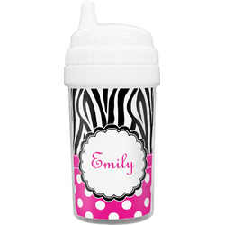 Zebra Print & Polka Dots Toddler Sippy Cup (Personalized)