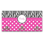 Zebra Print & Polka Dots Wall Mounted Coat Rack (Personalized)