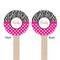 Zebra Print & Polka Dots Wooden 6" Stir Stick - Round - Double Sided - Front & Back