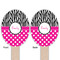 Zebra Print & Polka Dots Wooden Food Pick - Oval - Double Sided - Front & Back