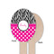 Zebra Print & Polka Dots Wooden Food Pick - Oval - Single Sided - Front & Back