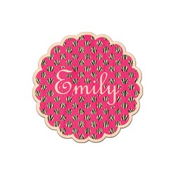 Zebra Print & Polka Dots Genuine Maple or Cherry Wood Sticker (Personalized)