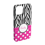 Zebra Print & Polka Dots iPhone Case - Plastic - iPhone 15 Pro (Personalized)