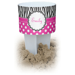 Zebra Print & Polka Dots Beach Spiker Drink Holder (Personalized)