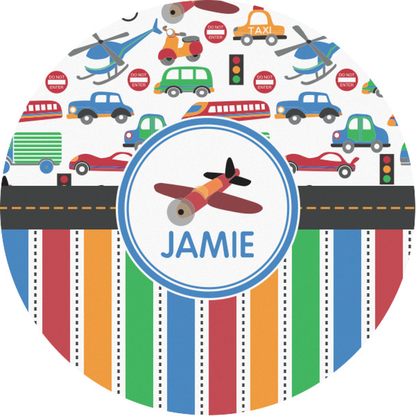 Custom Transportation & Stripes Multipurpose Round Labels - 1" (Personalized)