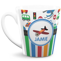 Transportation & Stripes 12 Oz Latte Mug (Personalized)