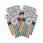 Transportation & Stripes Can Cooler (tall 12 oz) - Set of 4 (Personalized)