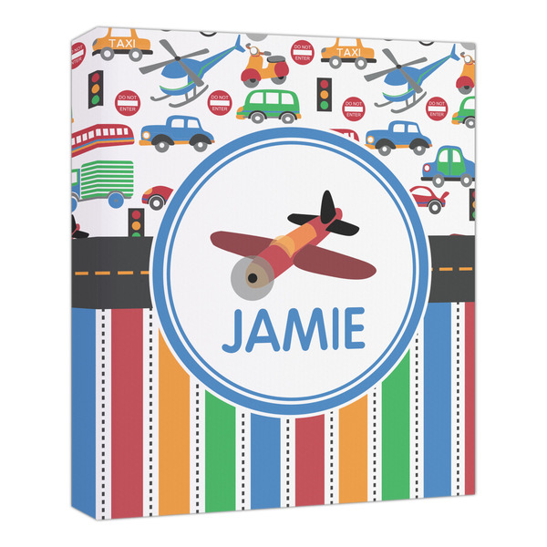 Custom Transportation & Stripes Canvas Print - 20x24 (Personalized)