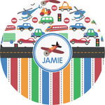 Transportation & Stripes Multipurpose Round Labels - Custom Sized (Personalized)