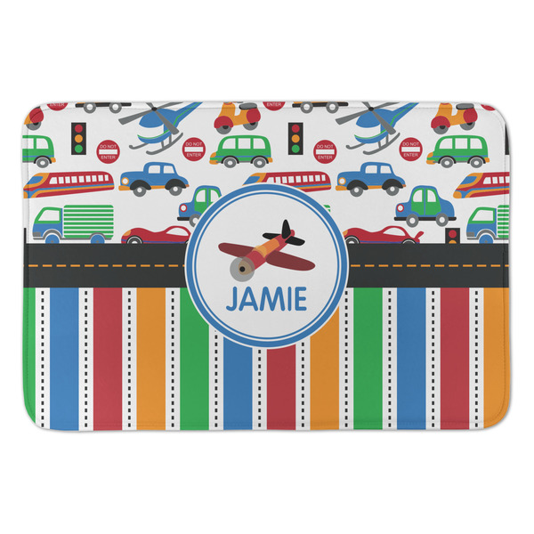 Custom Transportation & Stripes Anti-Fatigue Kitchen Mat (Personalized)