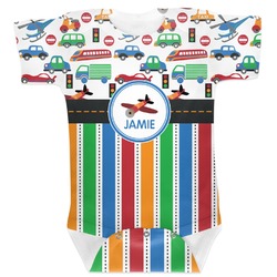 Transportation & Stripes Baby Bodysuit 0-3 (Personalized)