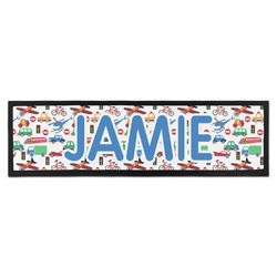 Transportation & Stripes Bar Mat - Large (Personalized)