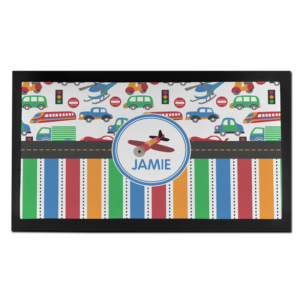 Custom Transportation & Stripes Bar Mat - Small (Personalized)