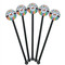 Transportation & Stripes Black Plastic 5.5" Stir Stick - Round - Fan View