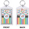 Transportation & Stripes Bling Keychain (Front + Back)