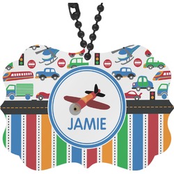 Transportation & Stripes Rear View Mirror Charm (Personalized)