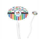 Transportation & Stripes 7" Oval Plastic Stir Sticks - Clear (Personalized)