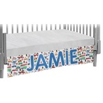 Transportation & Stripes Crib Skirt (Personalized)