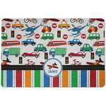 Transportation & Stripes Dog Food Mat w/ Name or Text