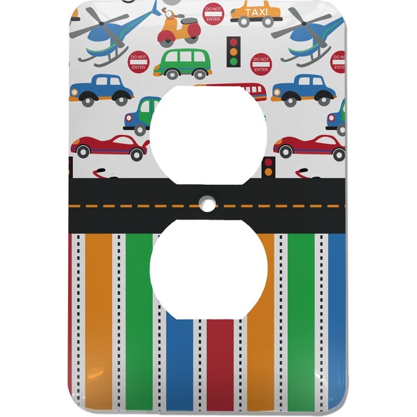 Custom Transportation & Stripes Electric Outlet Plate