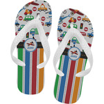 Transportation & Stripes Flip Flops - Small (Personalized)