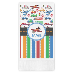 Transportation & Stripes Guest Towels - Full Color (Personalized)