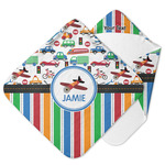 Transportation & Stripes Hooded Baby Towel (Personalized)