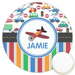 Transportation & Stripes Printed Cookie Topper - 3.25" (Personalized)