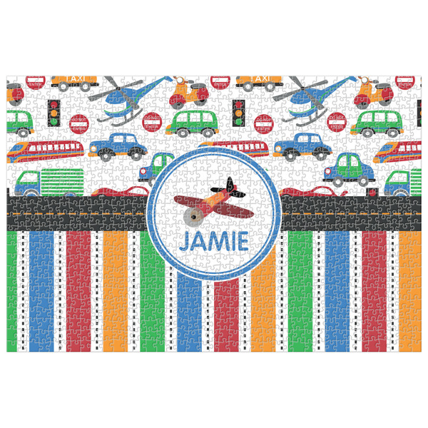 Custom Transportation & Stripes 1014 pc Jigsaw Puzzle (Personalized)