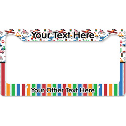 Transportation & Stripes License Plate Frame - Style B (Personalized)