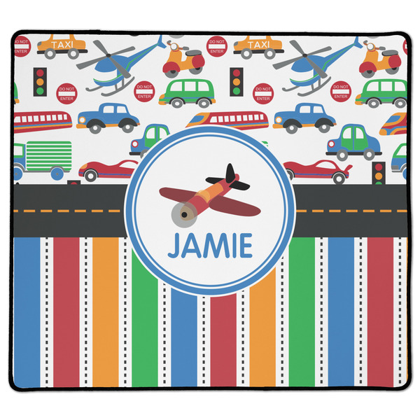 Custom Transportation & Stripes XL Gaming Mouse Pad - 18" x 16" (Personalized)