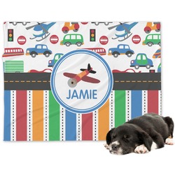 Transportation & Stripes Dog Blanket - Regular (Personalized)