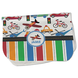 Transportation & Stripes Burp Cloth - Fleece w/ Name or Text