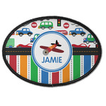 Transportation & Stripes Iron On Oval Patch w/ Name or Text